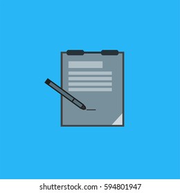Notepad Vector Icon, The symbol of book with pencil. Simple, modern flat vector illustration for mobile app, website or desktop app 