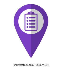 notepad - vector icon;  violet map pointer