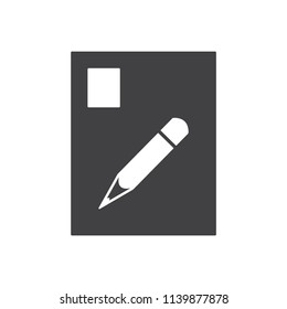Notepad vector icon for web design in a flat style