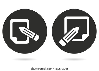 Notepad vector icon. White illustration isolated on black background for graphic and web design.
