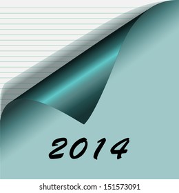 Notepad vector Illustration,color paper notes,calendar 2014