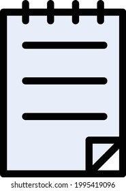 notepad vector line colour icon