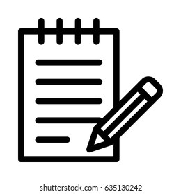 Notepad Vector Line Icon Stock Vector (Royalty Free) 635130242 ...