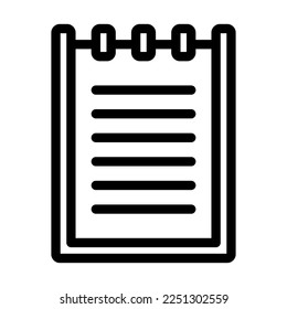 Notepad Vector Line Icon Design