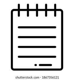 notepad vector line icon, school and education icon