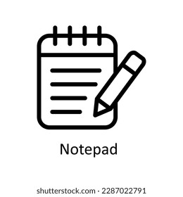 Notepad Vector   outline Icons. Simple stock illustration stock