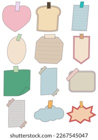 Notepad vector set isolated on white background, Notepad simple cartoon hand drawn style.