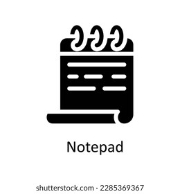 Notepad Vector   Solid Icons. Simple stock illustration stock