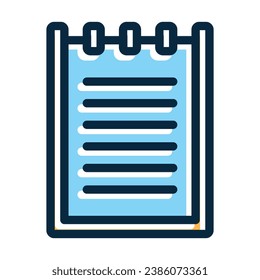 Notepad Vector Thick Line Filled Dark Colors Icons For Personal And Commercial Use.
