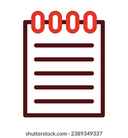 Notepad Vector Thick Line Two Color Icons For Personal And Commercial Use.
