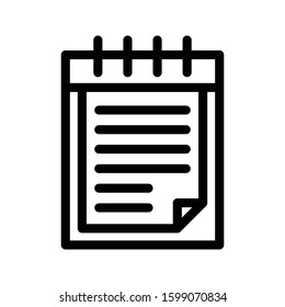 notepad vector thin line icon 