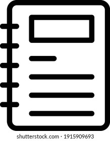 notepad vector thin line icon