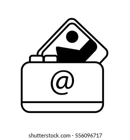 notepad web contacts picture line vector illustration eps 10