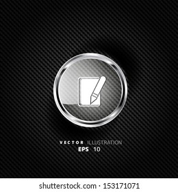 Notepad web icon on carbon background