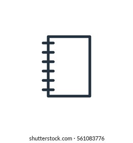 notepad web thin line icon on white background;  minimalistic office