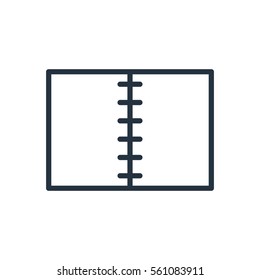 notepad web thin line icon on white background;  minimalistic office