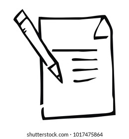 Notepad, Web Vector Icon, Pen Drawing, Black Color