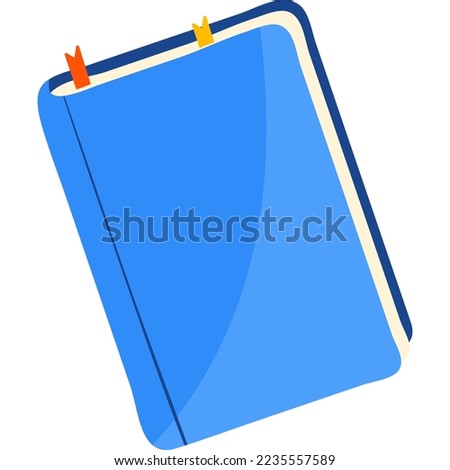 Notepad for writing, organizer blank, personal diary, memo note isolated on white, design, flat style vector illustration.