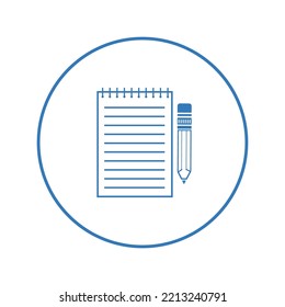 Notepad Writing Pad Pencil Icon | Circle Version Icon |