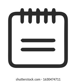 notepad,notebook icon vector, modern, minimalist style for user interface ( ui ) designs.