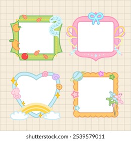 notepads frame for journal decoration design pack