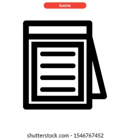 notepads icon isolated sign symbol vector illustration - high quality black style vector icons
