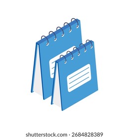 Blocos de notas Estilo de vetor isométrico Ilustração 