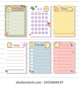 notepads, planner and weekly collection set