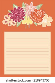 Notepaper page with flowers