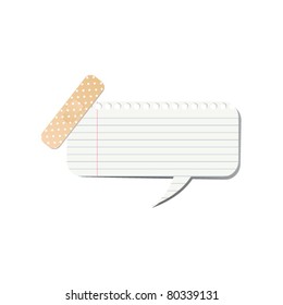 Notepaper speech bubble