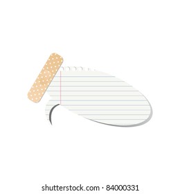 Notepaper speech bubble