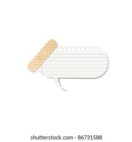 Notepaper speech bubble