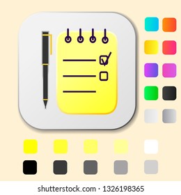 notes app logo and icon vector illustration template for mobile phone apps or other use, notes sign and symbol vector for web and others