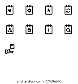 Notes - Black and White Icon Set