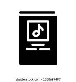 notes book glyph icon vector. notes book sign. isolated contour symbol black illustration