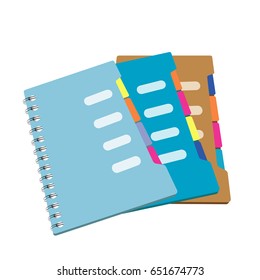 Notes book on a white background.