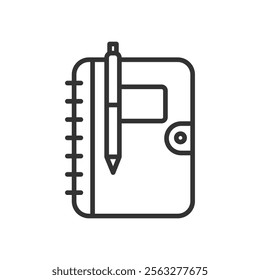 Notes book with pen icon isolated vector illustration on white background.