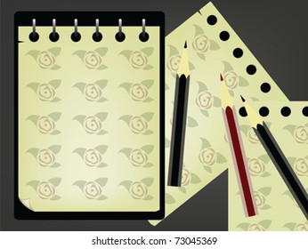 notes clipboard and pencils