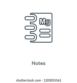 Notes concept line icon. Linear Notes concept outline symbol design. This simple element illustration can be used for web and mobile UI/UX.
