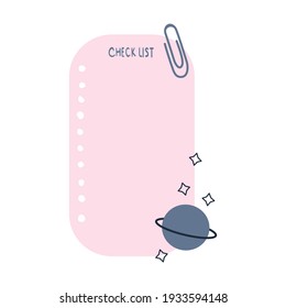 Notes, daily agenda template and organizer documents. Isolated. Vector hand-drawn