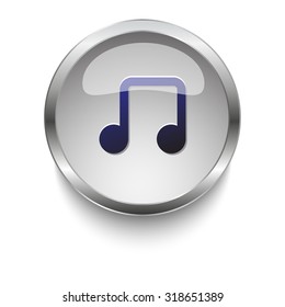 Notes dark blue vector icon on a glossy glass button with chrome on white background