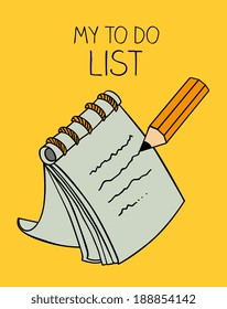 Notes design over yellow background, vector illustration