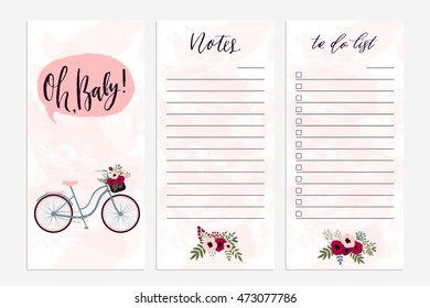 Notes and To Do List notebook template concept. Vector. Isolated