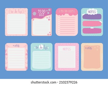 notes and to do lists set