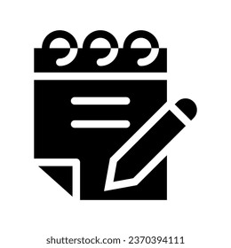 notes glyph icon illustration vector graphic. Simple element illustration vector graphic, suitable for app, websites, and presentations isolated on white background