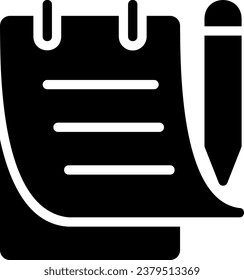 vector de ilustración de icono de glifo de notas