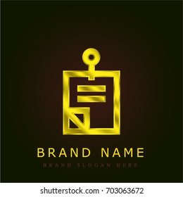 Notes golden metallic logo
