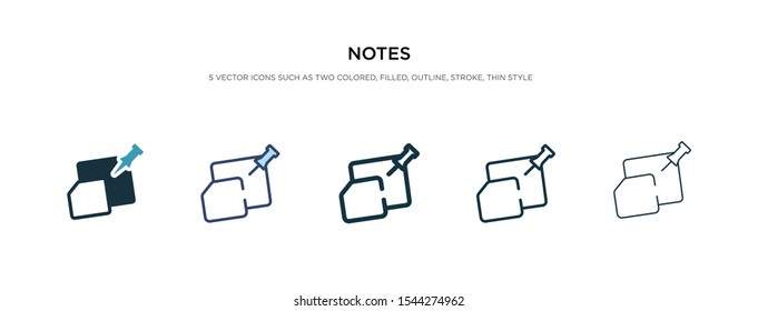 notes icon in different style vector illustration. two colored and black notes vector icons designed in filled, outline, line and stroke style can be used for web, mobile, ui