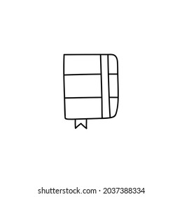Icono de notas en estilo de línea negra plana, aislado en fondo blanco 