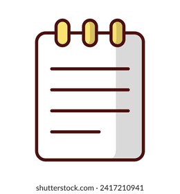 Notes icon isolate white background vector stock illustration